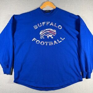 Buffalo Bills Spirit Jersey Football Blue Long Sleeve Shirt Men Medium Oversized